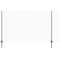 VidaXL Hek met paal grijs 1,4 x 10 m staal en pvc - thumbnail