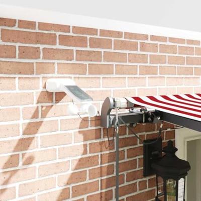 Automatische Inklapbare Luifel met LED Rood en Wit Gestreept 600x300 cm