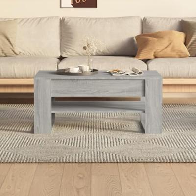 Salontafel 102x55x45 cm bewerkt hout grijs sonoma eikenkleurig