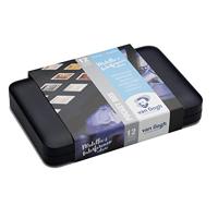 Van Gogh aquarelverf, pocketbox met 12 napjes, metallic- en interference kleuren - thumbnail