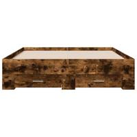 Bedframe met lades bewerkt hout gerookt eikenkleurig 135x190 cm - thumbnail