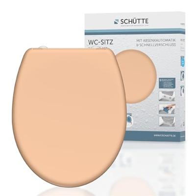 Toiletzitting Schutte Beige Duroplast Met Soft Close En Quick Release Gelakt Beige Schütte - thumbnail