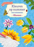 Deltas Kleuren op nummer volwassenen bloemen - thumbnail