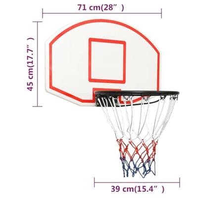 VidaXL Basketbalbord 71x45x2 cm polyetheen wit VidaXL Basketbalbord 71x45x2 cm polyetheen wit