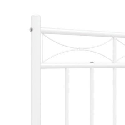 Bedframe met hoofd- en voeteneinde metaal wit 120 x 190 cm