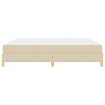 Boxspring bed Crème, Bruin 200 x 200 cm Stof, Engineered Hout