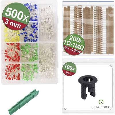 Quadrios 24O195 LED-assortiment Rood, Groen, Geel, Blauw, Wit 20 mA 3 V Quadrios 24O195 LED-assortiment Rood, Groen, Geel, Blauw, Wit 20 mA 3 V