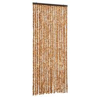 Vliegengordijn 56x185 cm chenille oker en wit - thumbnail