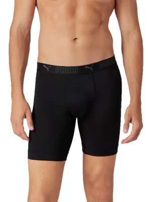 Puma Sport Boxershorts long microfiber 2-pack zwart