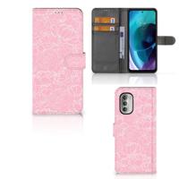 Motorola Moto G51 5G Hoesje White Flowers - thumbnail