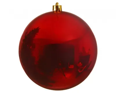 Decoris grote kerstbal glans kerstrood 20cm
