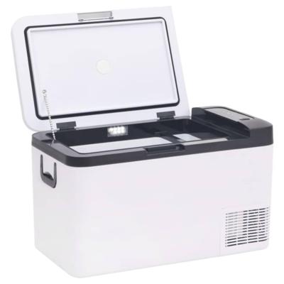 VidaXL Koelbox met handvat en adapter 25 l pp & pe zwart en wit