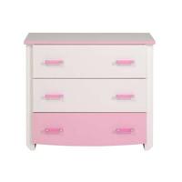 Ladekast Kiki - wit/roze - 90x79x45 cm - thumbnail