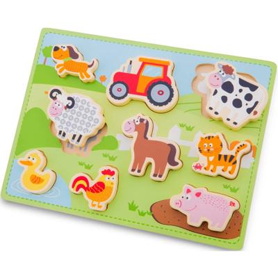 New Classic Toys vormenpuzzel Chunky Farm junior hout 9 stukjes New Classic Toys vormenpuzzel Chunky Farm junior hout 9 stukjes