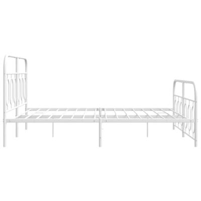 Bedframe met hoofd- en voeteneinde metaal wit 135x190 cm
