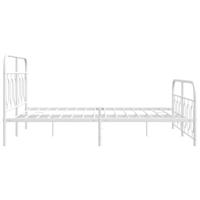 Bedframe met hoofd- en voeteneinde metaal wit 135x190 cm - thumbnail