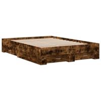 Bedframe met lades bewerkt hout gerookt eikenkleurig 120x200 cm - thumbnail