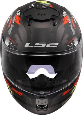 LS2 integraalhelm "ff808 stream ii angry monkey" helmet ff808 st.ii an.monk.xs bl./red matt