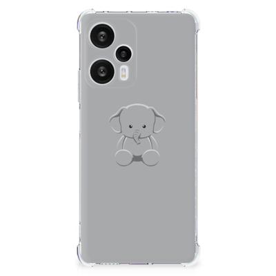 Xiaomi Poco F5 Stevig | Bumper Hoesje | Grijs Baby Olifant Xiaomi Poco F5 Stevig | Bumper Hoesje | Grijs Baby Olifant