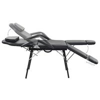 Gezichtsbehandelstoel draagbaar 185x78x76 cm kunstleer zwart - thumbnail