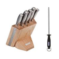 Diamant Sabatier Riyouri Messenblok - 5-delig - Naturel Eiken Hout|RVS - thumbnail