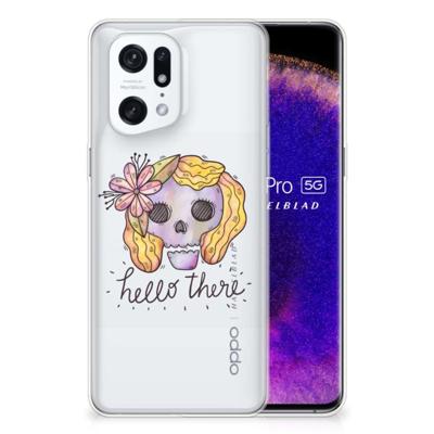 Silicone Back Case OPPO Find X5 Pro Boho Skull Silicone Back Case OPPO Find X5 Pro Boho Skull
