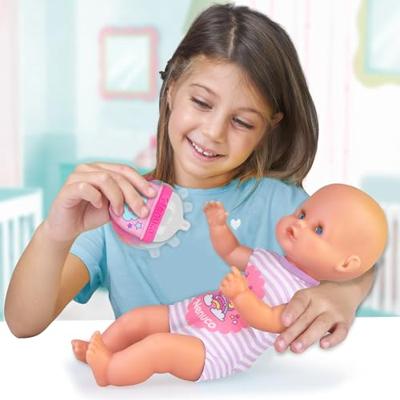Famosa Nenuco babypop met zacht lijfje paars ongeveer 32 cm groot