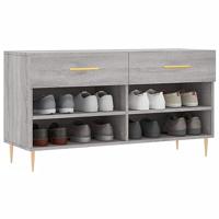 VidaXL Schoenenbank 102x35x55 cm bewerkt hout grijs sonoma eikenkleur - thumbnail
