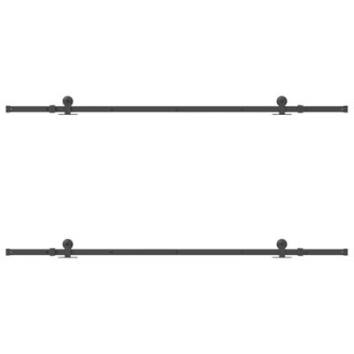 Doos met onderdelen voor schuifdeur 213,5 cm staal zwart