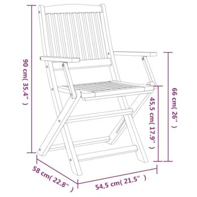Tuinstoelen 2 st inklapbaar 58x54,5x90 cm massief acaciahout