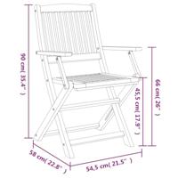 Tuinstoelen 2 st inklapbaar 58x54,5x90 cm massief acaciahout - thumbnail