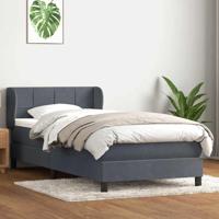 Boxspring met matras fluweel donkergrijs 90x210 cm - thumbnail