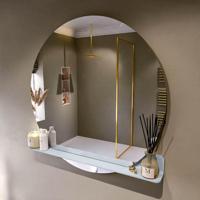MONDIAZ SPOT spiegel rond 110cm met Spiegelplanchet kleur Clay. - thumbnail