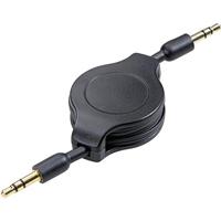 SpeaKa Professional SP-7869796 Jackplug Audio Aansluitkabel [1x Jackplug male 3,5 mm - 1x Jackplug male 3,5 mm] 1.10 m Zwart Incl. oproller, Vergulde - thumbnail