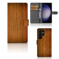 Samsung Galaxy S23 Ultra | Book Style Case | Donker Hout - thumbnail