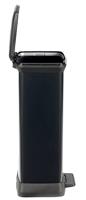 CURVER Decobin Rechthoekige afvalbak - 50 L - Carbon Black - thumbnail