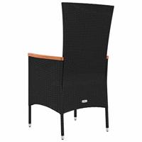 Tuinstoelen 2 st met kussens poly rattan zwart - thumbnail