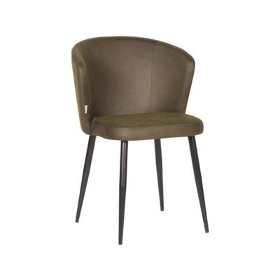 LABEL51 Eetkamerstoel 'Wave' Microfiber, kleur Army Green