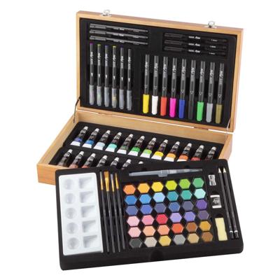 Creative Craft Group Luxe houten tekenkoffer - 92-delig Creative Craft Group Luxe houten tekenkoffer - 92-delig