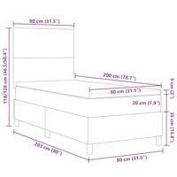Boxspringbed Lichtgrijs en wit. 80 x 200 cm Katoen Stof - thumbnail
