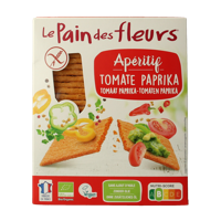 Pain Des Fleurs Aperitif crackers tomaat/paprika bio 150 Gram - thumbnail
