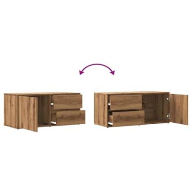 Tv-meubel 80x34x35,5 cm bewerkt hout artisanaal eikenkleur