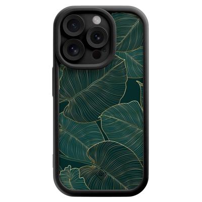 iPhone 15 Pro zwarte case - Monstera leaves iPhone 15 Pro zwarte case - Monstera leaves