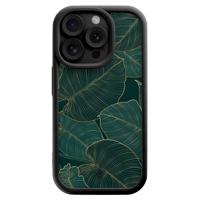 iPhone 15 Pro zwarte case - Monstera leaves - thumbnail