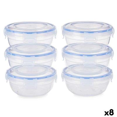 Set Lunchboxen Leknes Blauw Transparant Polypropyleen Plastic 800 ml Hermetisch (8 Stuks) Set Lunchboxen Leknes Blauw Transparant Polypropyleen Plastic 800 ml Hermetisch (8 Stuks)