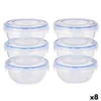 Set Lunchboxen Leknes Blauw Transparant Polypropyleen Plastic 800 ml Hermetisch (8 Stuks) - thumbnail