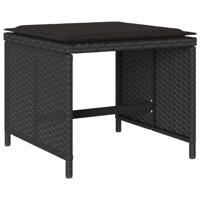 15-delige Tuinset met kussens poly rattan zwart - thumbnail