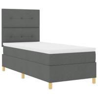 Boxspringbed met matras en LED stof donkergrijs 100x200 cm - thumbnail