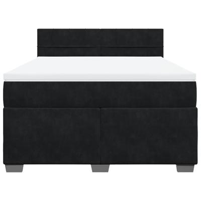 Boxspring met matras fluweel zwart 140x190 cm