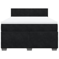 Boxspring met matras fluweel zwart 140x190 cm - thumbnail
